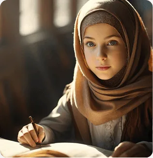 Student learning Quran with confidence